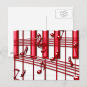 RED PIANO KEYBOARD POSTKARTE (Vorne/Hinten)