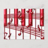 RED PIANO KEYBOARD POSTKARTE (Vorderseite)