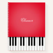 Red Piano Music Keyboard Custom Notebook Notizblock (Vorderseite)