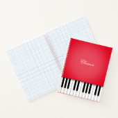 Red Piano Music Keyboard Custom Notebook Notizblock (Innenseite)