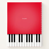 Red Piano Music Keyboard Custom Notebook Notizblock (Rückseite)