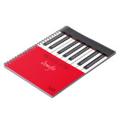Red Piano Practice Logbuch Notizblock (Linke Seite)