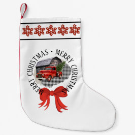 Red Pick Up Truck Christmas Stocking Kleiner Weihnachtsstrumpf