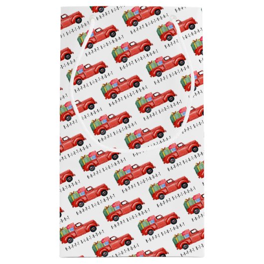 Red Pick up Truck mit Geschenktasche Kleine Geschenktüte (Rückseite)