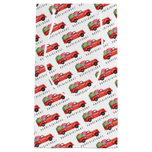 Red Pick up Truck mit Geschenktasche Kleine Geschenktüte (Vorderseite)