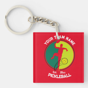 Red Pickleball Club Team Player Pickler Custom Schlüsselanhänger