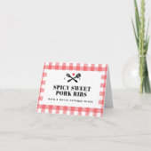Red Picnic Kariert I Do GRILLEN Description Card Karte (Vorderseite)
