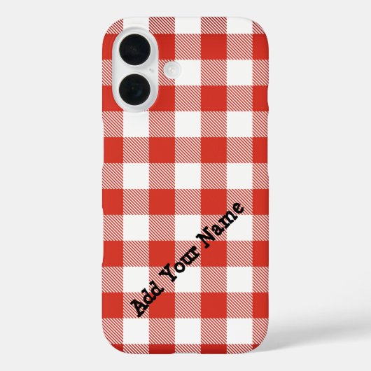 Red Picnic Kariert mit Individuelle Name Case-Mate iPhone Hülle (Rückseite)
