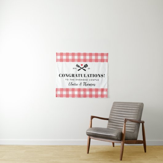 Red Picnic Kariert Tuch I Do GRILLEN Herzlichen Gl Wandteppich (Beispiel (Horizontal))