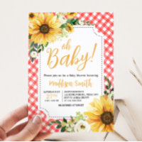 Red Picnic Sunflower Baby Dusche