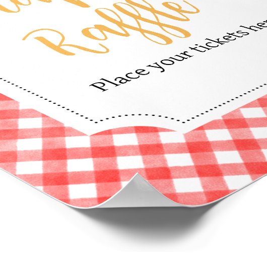 Red Picnic Sunflower Baby Dusche Windelwanne Winde Poster (Ecke)