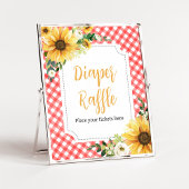 Red Picnic Sunflower Baby Dusche Windelwanne Winde Poster