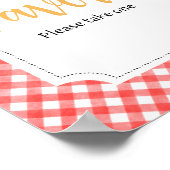 Red Picnic Sunflower Baby Shower Favoriten Poster (Ecke)