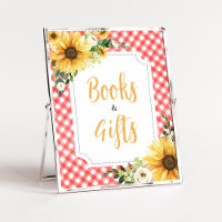 Red Picnic Sunflower Babydusche Bücher und Geschen