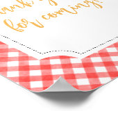 Red Picnic Sunflower Danke, dass du gekommen bist Poster (Ecke)