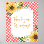Red Picnic Sunflower Danke, dass du gekommen bist Poster (Vorne)