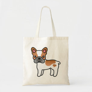 Red Piebald Cartoon French Bulldog Tragetasche