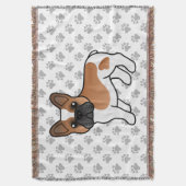 Red Piebald French Bulldog Niedlicher Cartoon Dog Decke (Vorderseite Vertikal)