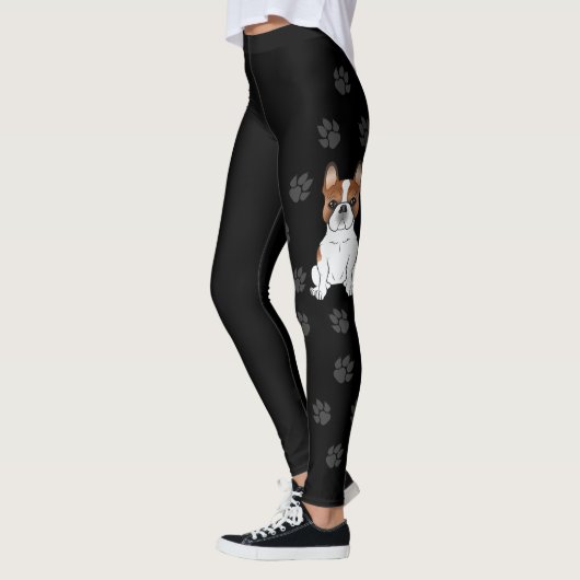 Red Piebald French Bulldog Niedlicher Cartoon Dog Leggings (Links)