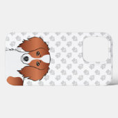 Red Piebald Long Hair Dackel Cartoon Dog Head Case-Mate iPhone Hülle (Rückseite (Horizontal))