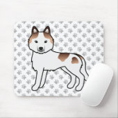 Red Piebald Siberian Husky Niedlich Cartoon Dog Mousepad (Mit Mouse)