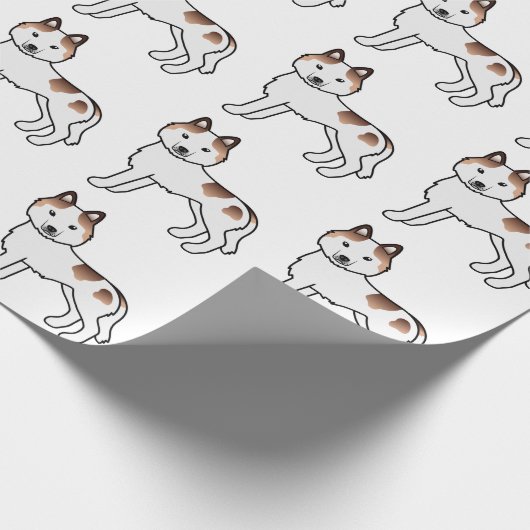 Red Piebald Siberian Husky Niedlich Dog Pattern Geschenkpapier (Ecke)