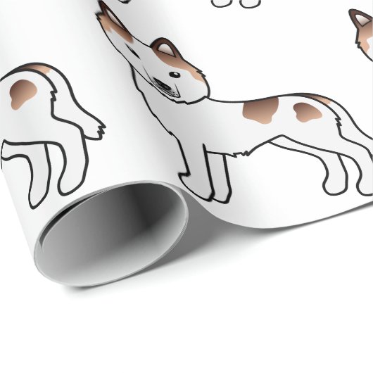 Red Piebald Siberian Husky Niedlich Dog Pattern Geschenkpapier (Rolleneckpunkt)