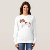 Red Piebald Smooth Hair Dackel Niedlich Cartoon Do Sweatshirt (Vorne ganz)