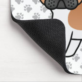 Red Pied French Bulldog Cute Cartoon Dog Mousepad (Ecke)