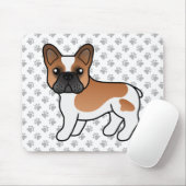 Red Pied French Bulldog Cute Cartoon Dog Mousepad (Mit Mouse)