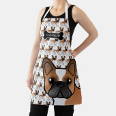 Red Pied French Bulldog Niedlicher Cartoon Dog & N Schürze (InSitu)