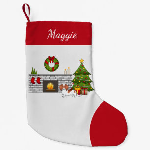 Red Pied Long Hair Dackel Dog - Weihnachtsraum Kleiner Weihnachtsstrumpf