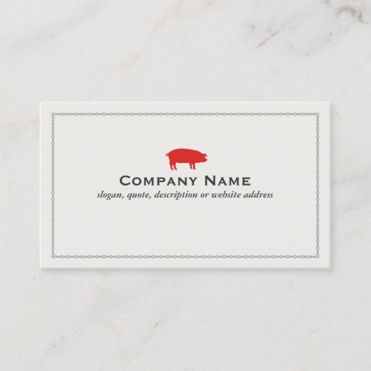 Red Pig Barbecue Schweinefleischkarte Visitenkarte (Vorderseite)