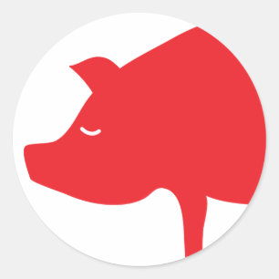 Red Pig - Big Red Classic Round Sticker