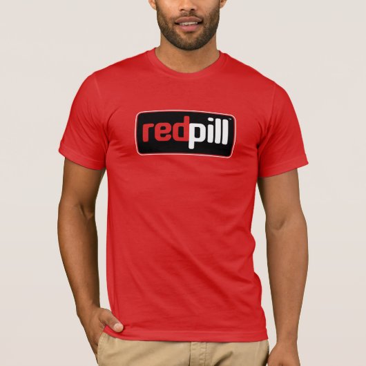 Red Pill™ Text Black Logo Bella Leinwand T - Shirt (Vorderseite)