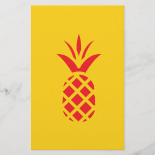 Red Pine Apple in Gelb. Briefpapier