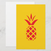 Red Pine Apple in Gelb. Briefpapier (Vorne/Hinten)
