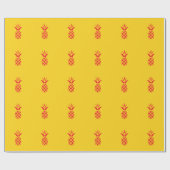 Red Pine Apple in Gelb. Geschenkpapier (Flach)