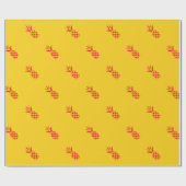 Red Pine Apple in Gelb. Geschenkpapier (Flach)