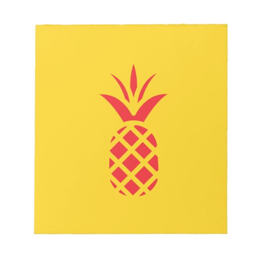 Red Pine Apple in Gelb. Notizblock (Vorderseite)
