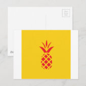 Red Pine Apple in Gelb. Postkarte (Vorne/Hinten)