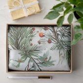 Red Pine & Berries Design Seidenpapier (Geschenk)