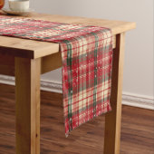 Red & Pine Green Holiday Plaid Table Runner Großer Tischläufer (Beispiel)