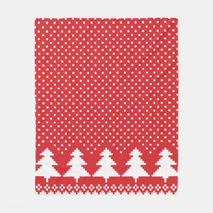 Red Pine Tree Sweater Strick Blanket Fleecedecke