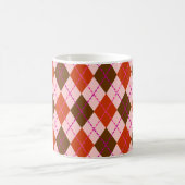 Red Pink and Brown Argyle Pattern Kaffeetasse (Mittel)