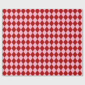 Red & Pink Argyle Christmas Wrapping Paper Geschenkpapier (Flach)