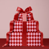 Red & Pink Argyle Christmas Wrapping Paper Geschenkpapier