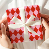 Red Pink Argyle Wrapping Paper Geschenkpapier