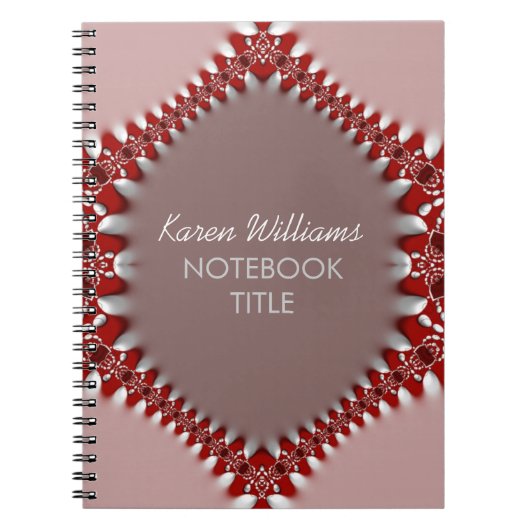 Red Pink Batik Lace Notebook Notizblock (Vorderseite)