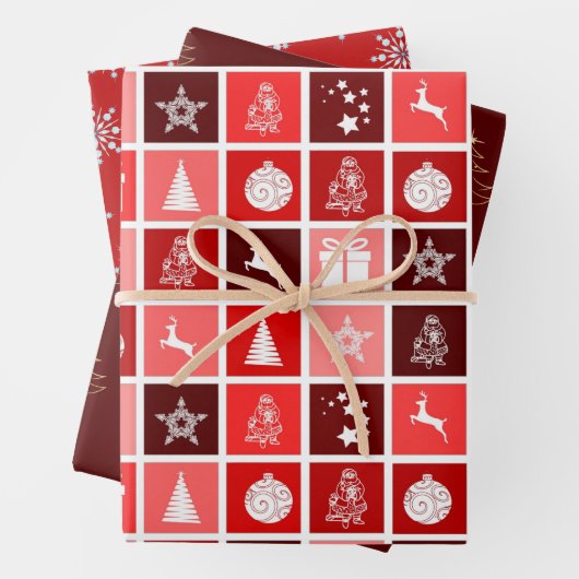 Red, Pink & Berry Fun Weihnachtsgeschenk Geschenkpapier Set (Beispiel)